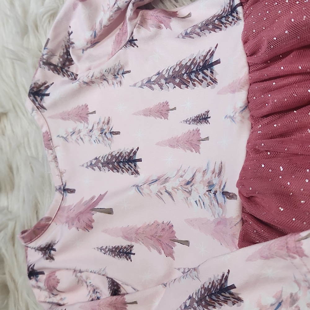 GUC Mia Belle Girls Winter Blush Tree Print Tulle Dress- 4T - Picture 12 of 13